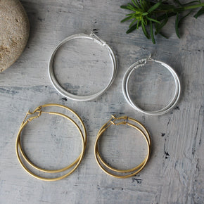 Mediterranean Hoop Earrings Silver