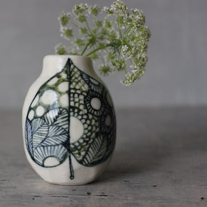 Green Leaf Bud Vase