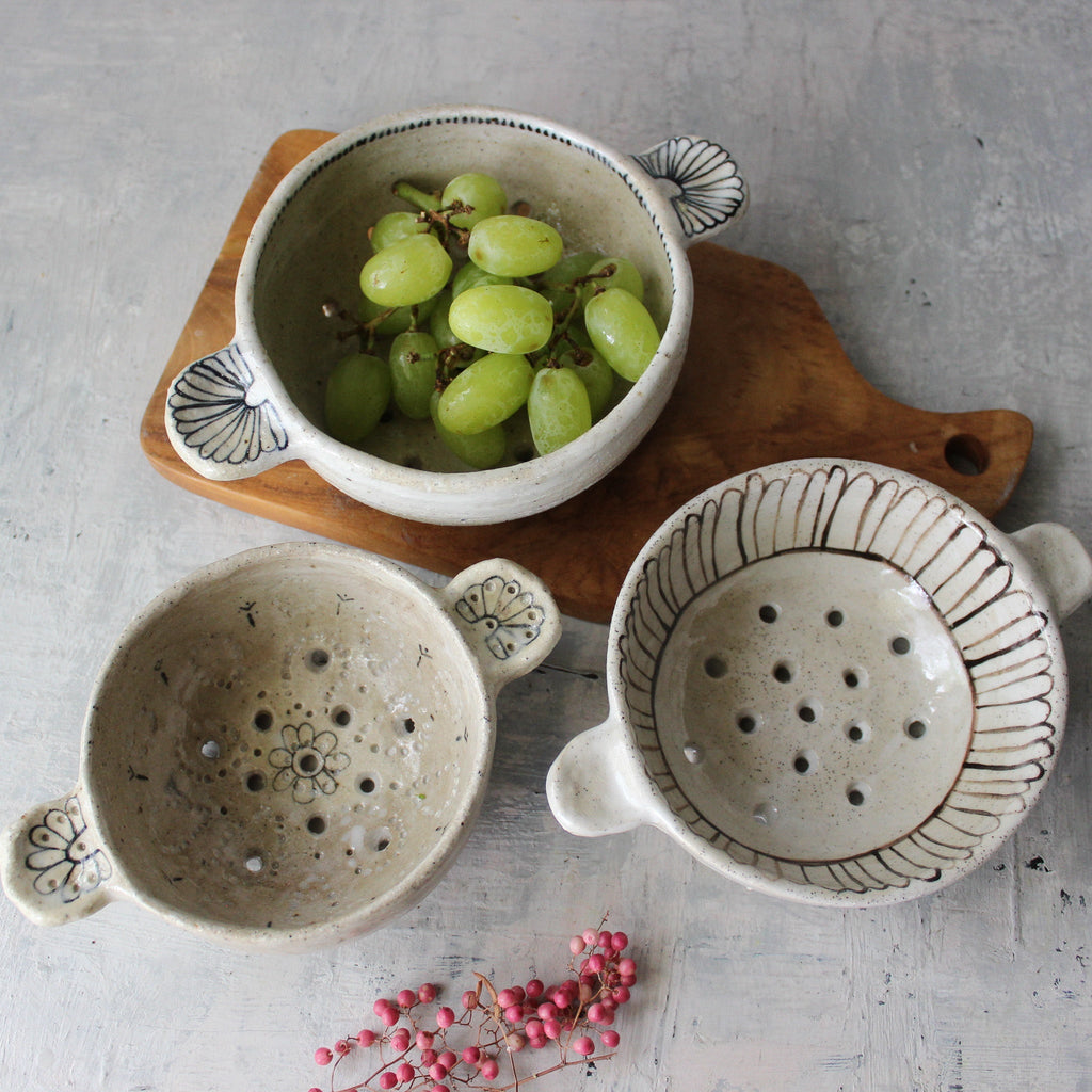 Berry Colander Bowls Painted Detail - Tribe Castlemaine