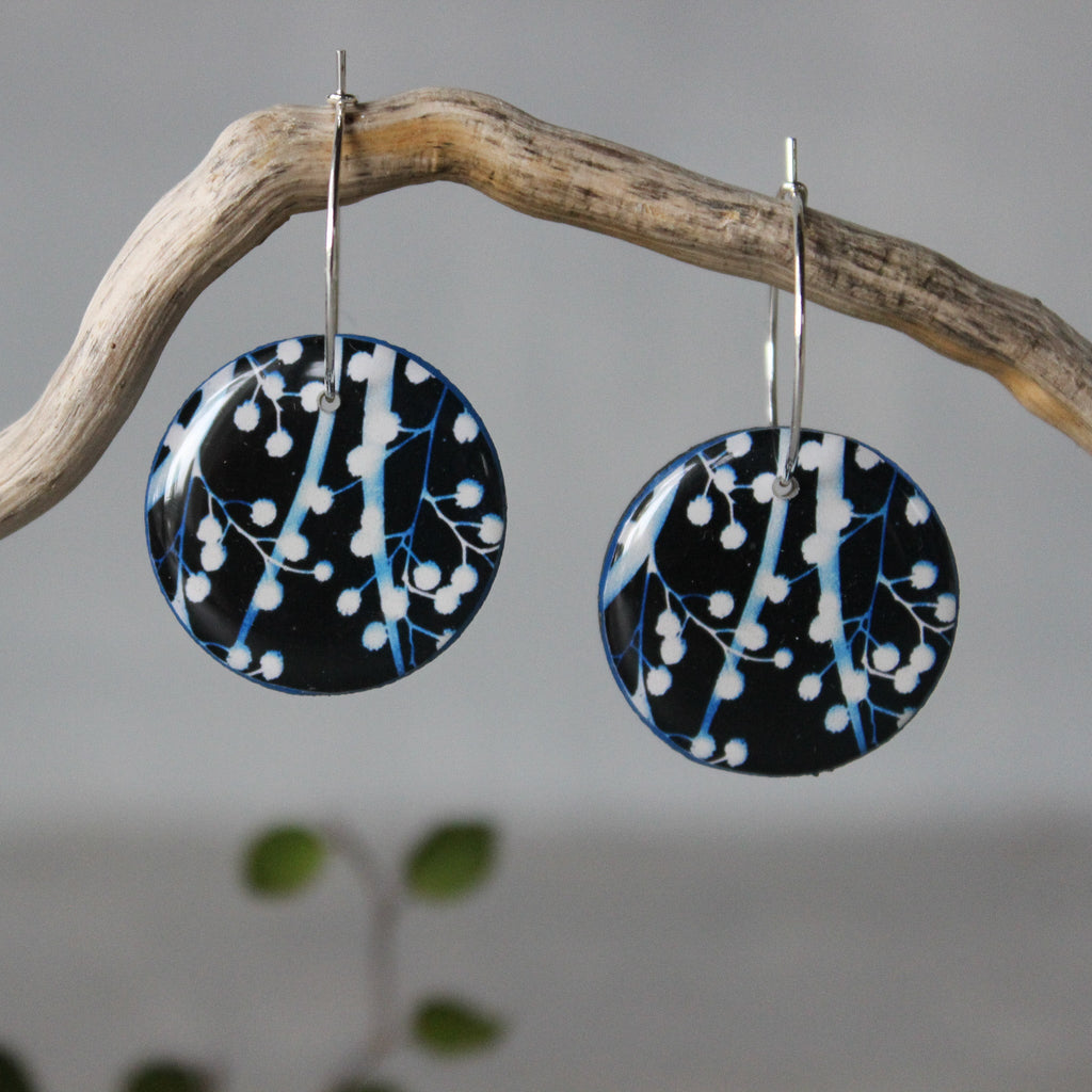 Botanical Cyanotype Earrings - Tribe Castlemaine