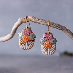 Ceramic Earrings Colour Layers #10 - Tribe Castlemaine