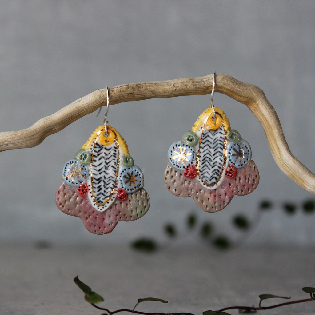 Ceramic Earrings Colour Layers #2 - Tribe Castlemaine