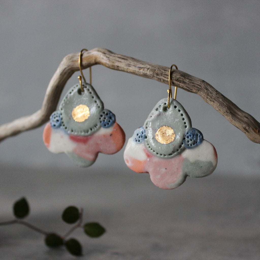 Ceramic Earrings Colour Layers #6 - Tribe Castlemaine