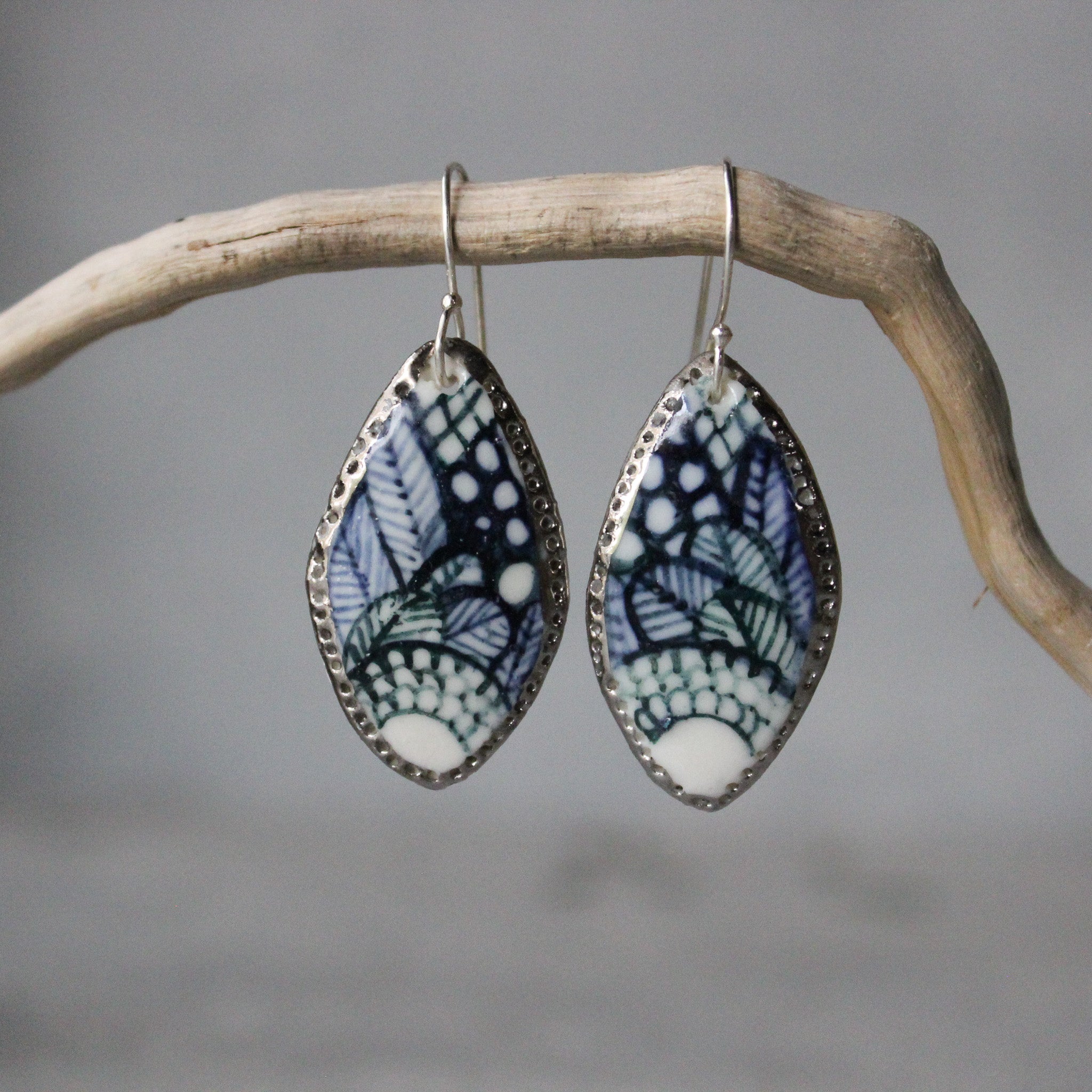 Ceramic Earrings Indigo #1 - Tribe Castlemaine