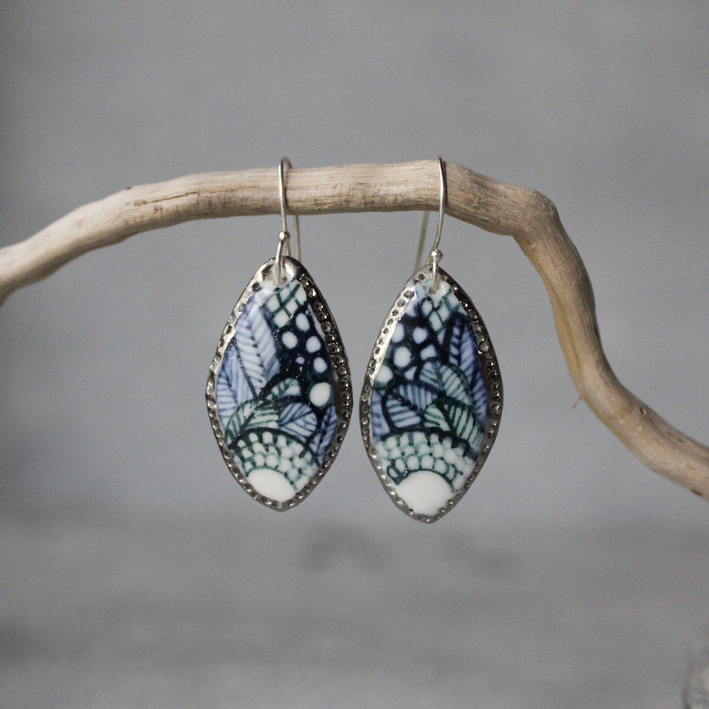 Ceramic Earrings Indigo #1 - Tribe Castlemaine