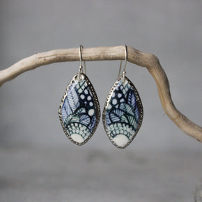 Ceramic Earrings Indigo #1 - Tribe Castlemaine