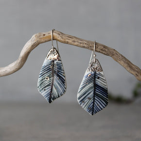 Ceramic Earrings Indigo #6 - Tribe Castlemaine