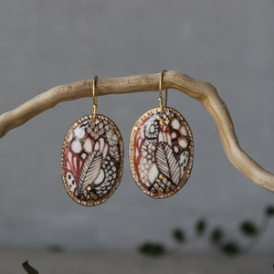 Ceramic Earrings Painted Detail #2 - Tribe Castlemaine