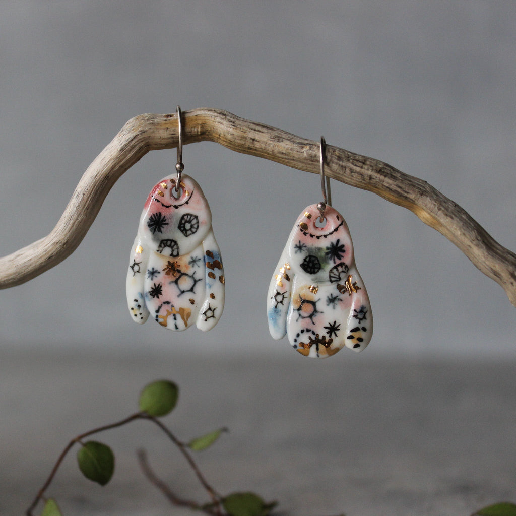 Ceramic Earrings Stars & Cells #3 - Tribe Castlemaine