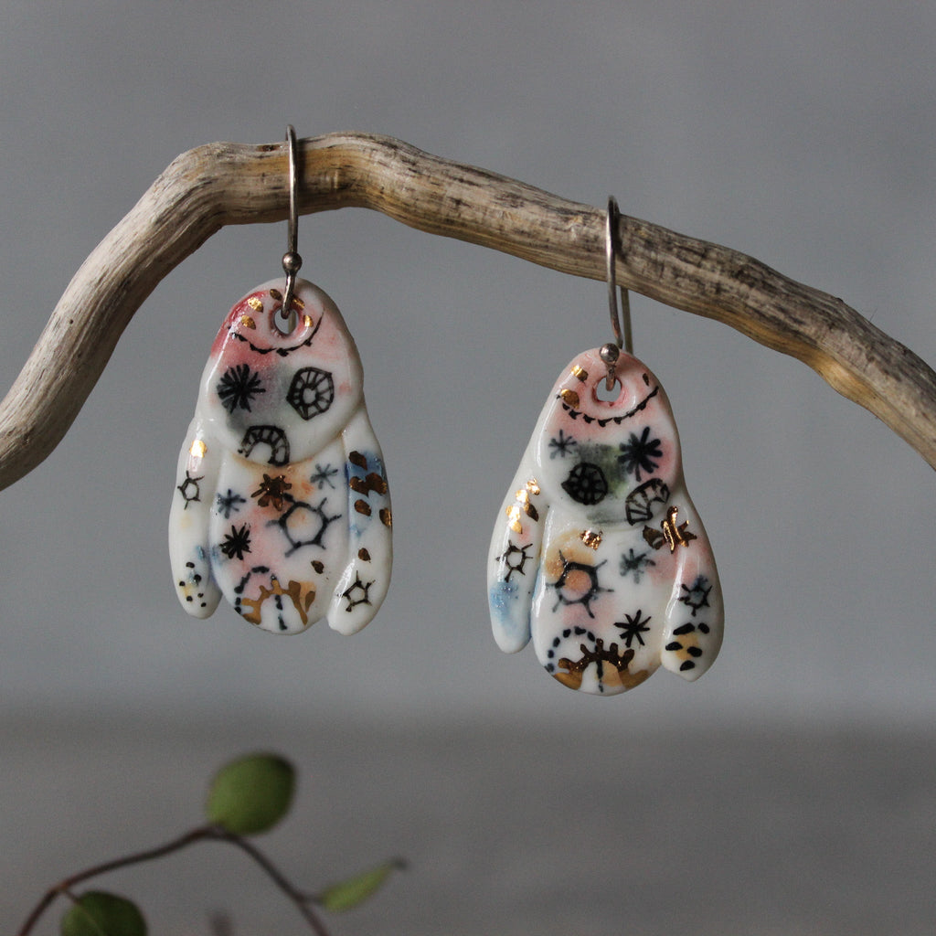 Ceramic Earrings Stars & Cells #3 - Tribe Castlemaine