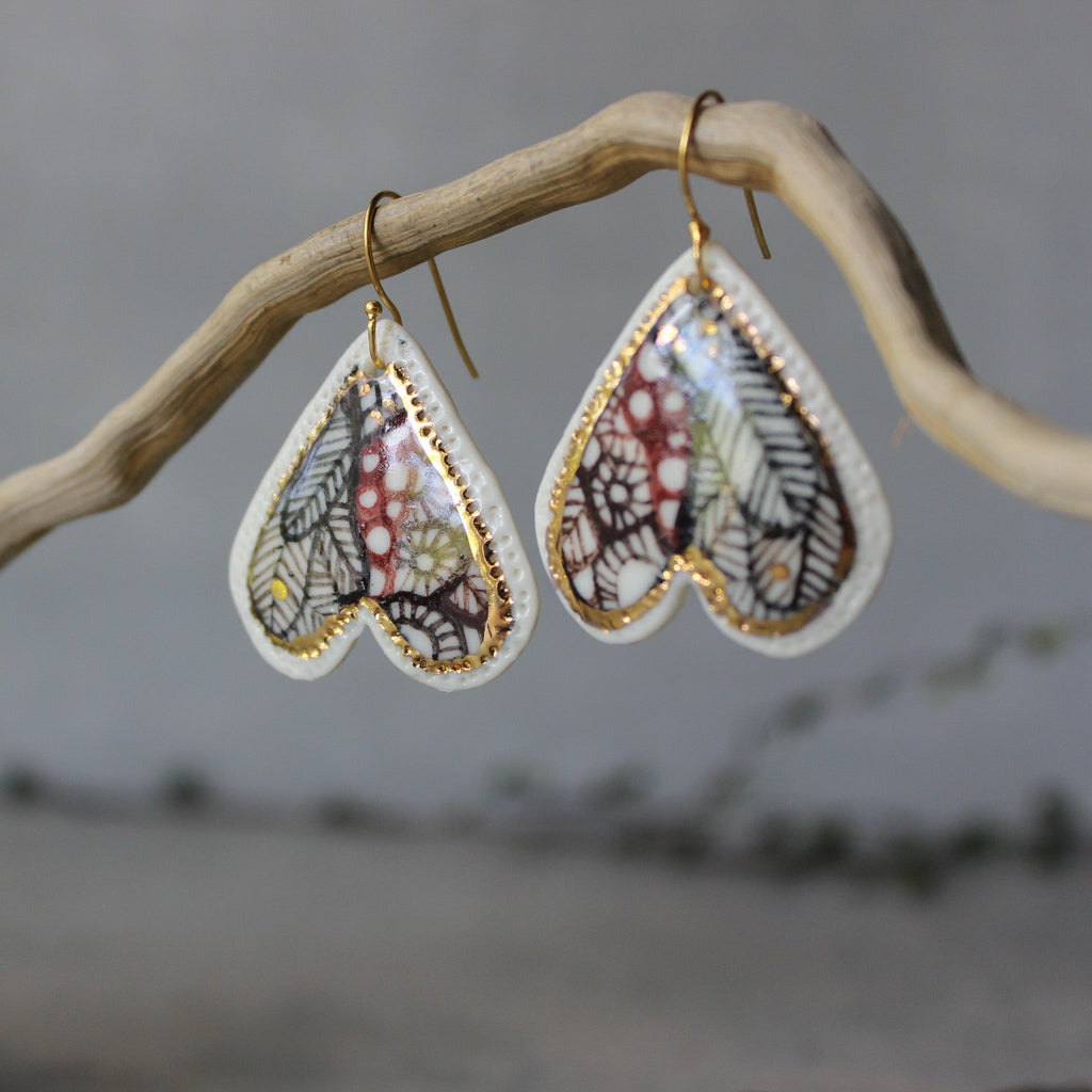 Ceramic Earrings 'Wings' - Tribe Castlemaine