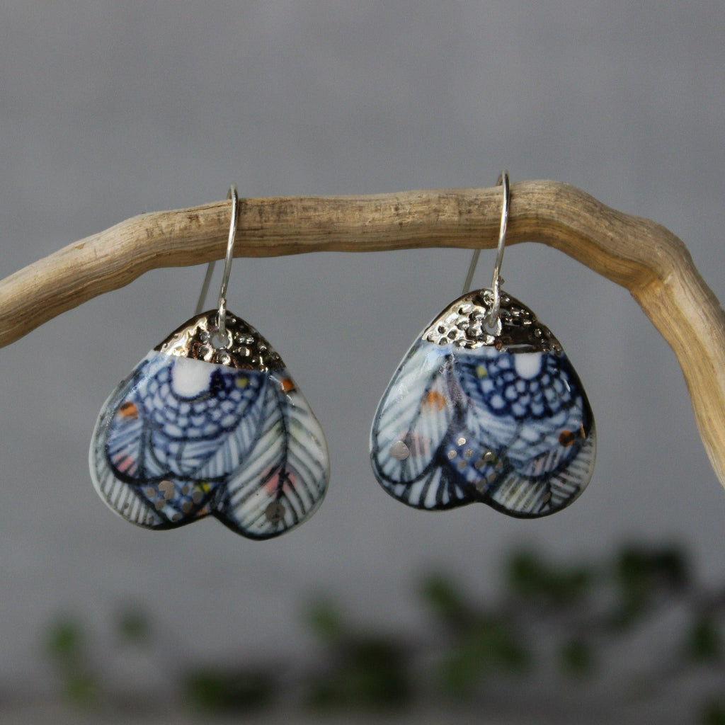 Ceramic Earrings 'Wings' #5 - Tribe Castlemaine