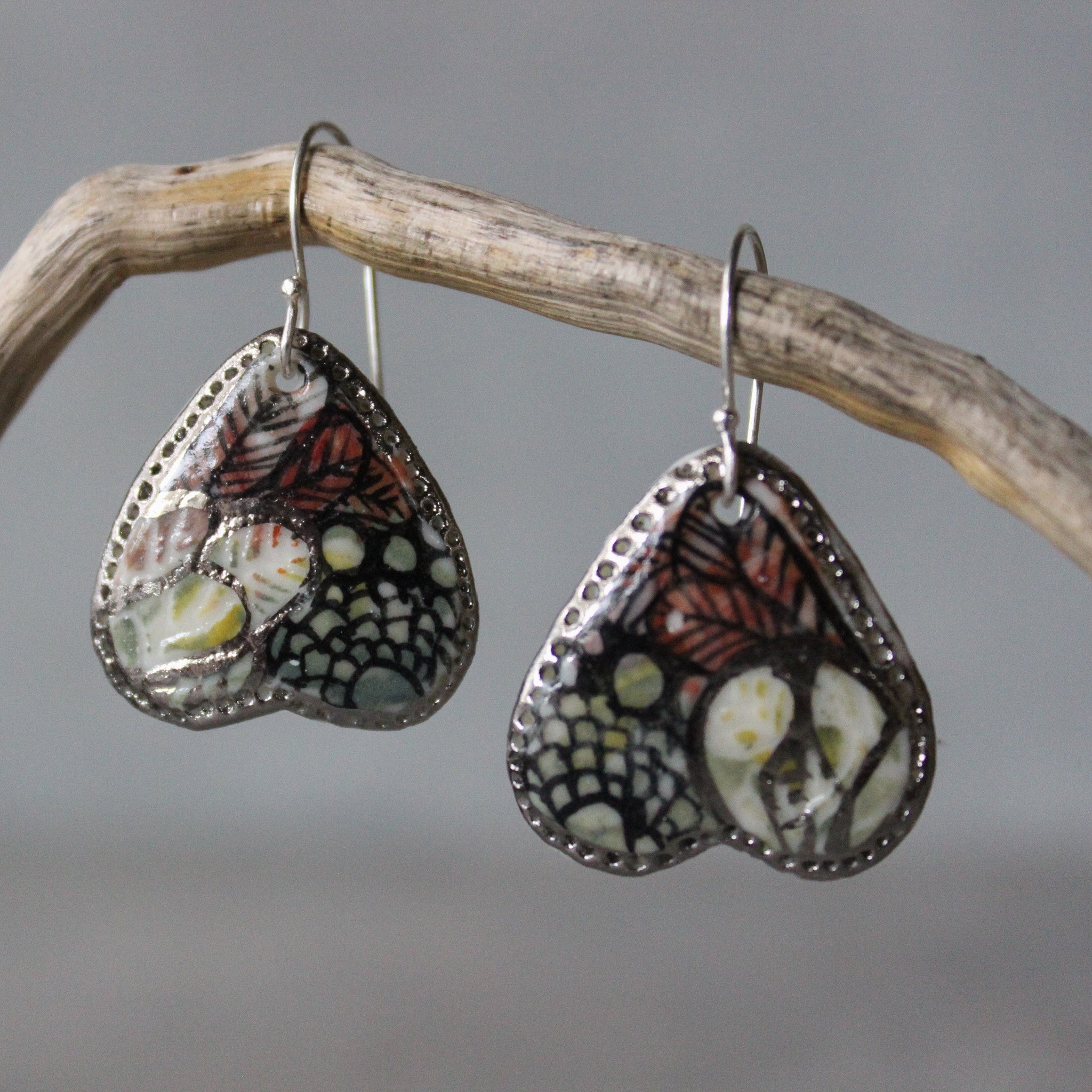 Ceramic Earrings 'Wings' #7 - Tribe Castlemaine