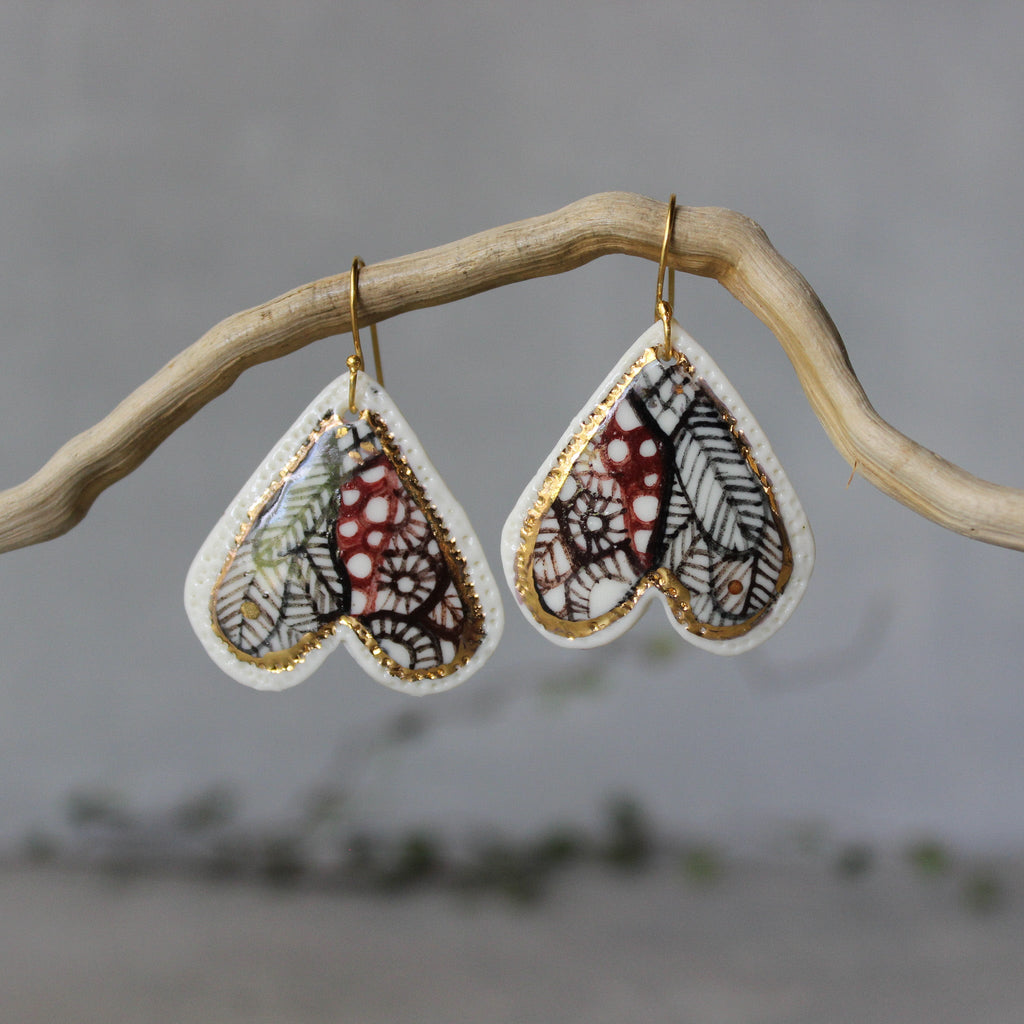 Ceramic Earrings 'Wings' - Tribe Castlemaine