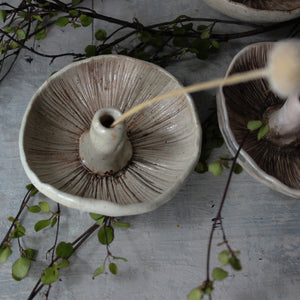 Ceramic Mushroom Specimen Keeper / Incense Holder Dishes - Tribe Castlemaine