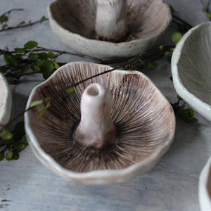 Ceramic Mushroom Specimen Keeper / Incense Holder Dishes - Tribe Castlemaine