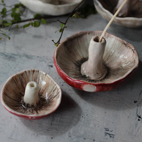 Ceramic Mushroom Specimen Keeper / Incense Holder Dishes - Tribe Castlemaine