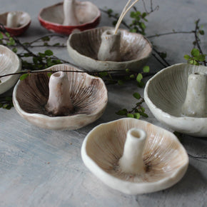 Ceramic Mushroom Specimen Keeper / Incense Holder Dishes - Tribe Castlemaine