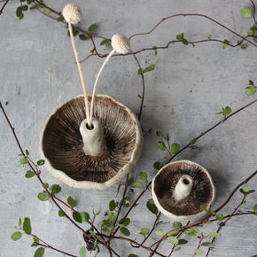 Ceramic Mushroom Specimen Keeper / Incense Holder Dishes - Tribe Castlemaine