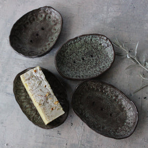 Ceramic Soap Dishes Black & Green - Tribe Castlemaine