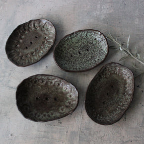 Ceramic Soap Dishes Black & Green - Tribe Castlemaine