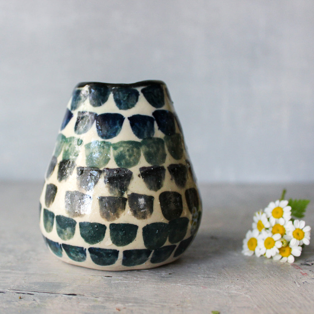 Ceramic Vase Blue Drops - Tribe Castlemaine