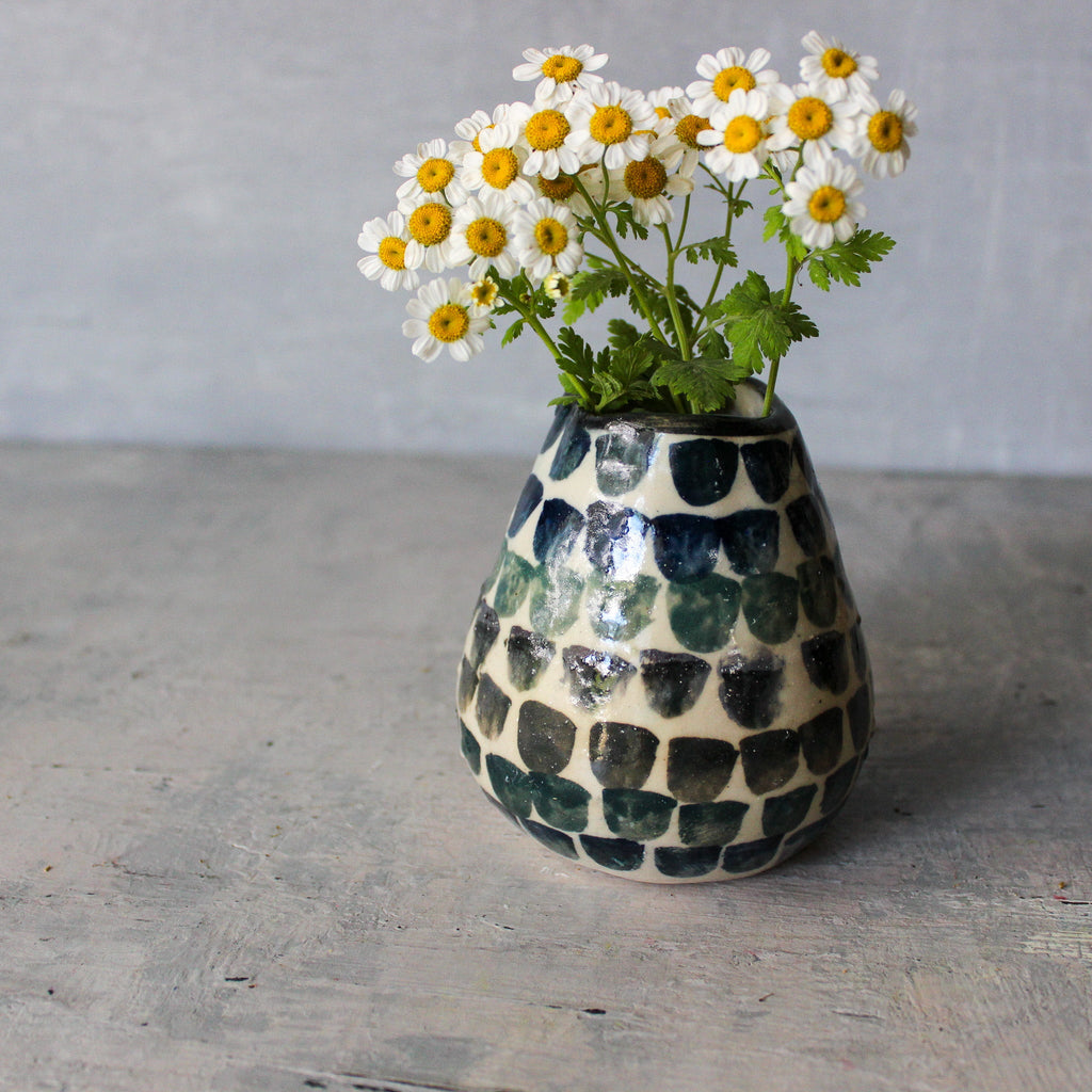 Ceramic Vase Blue Drops - Tribe Castlemaine