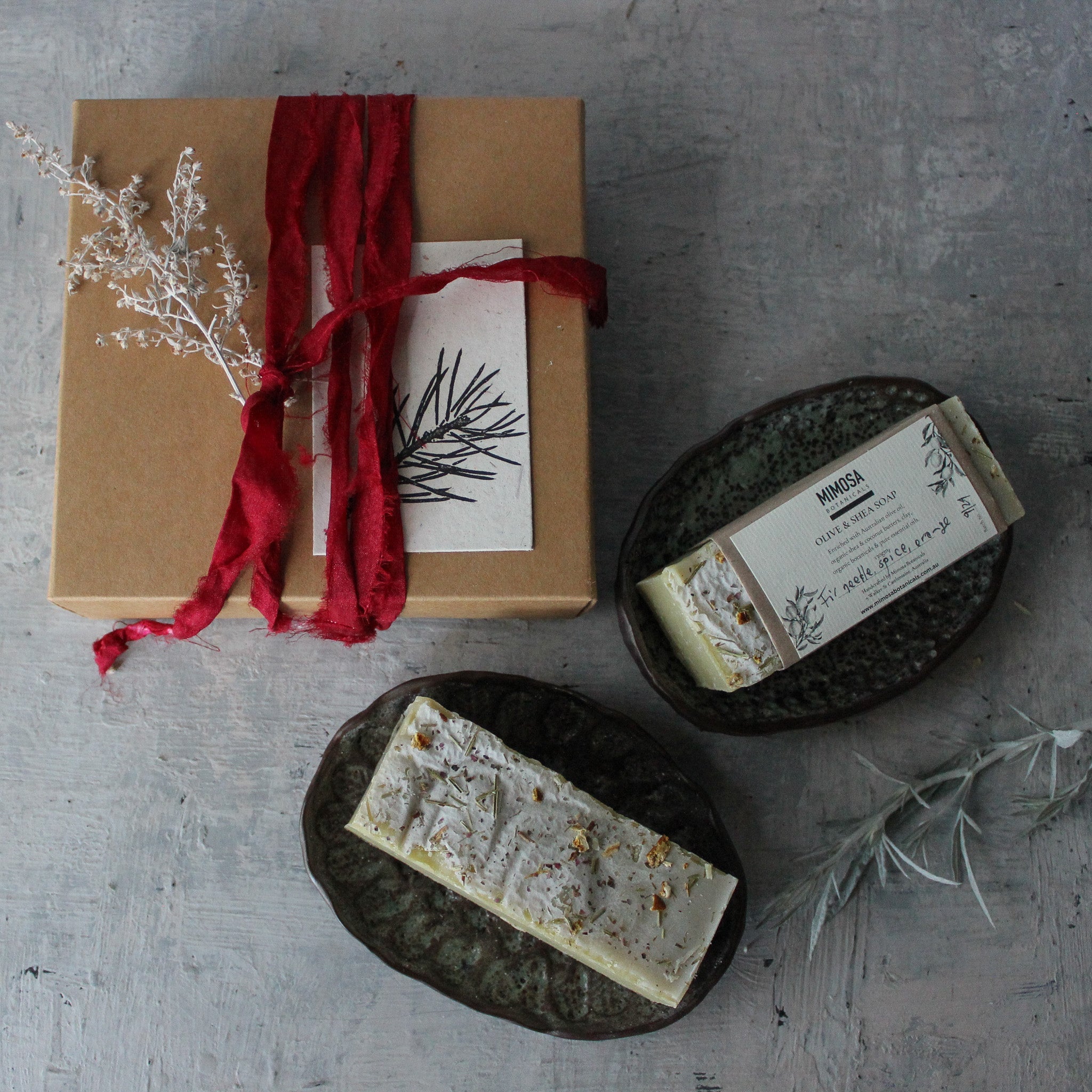 Festive Farmhouse Soap & Ceramic Soap Dish Gift Box - Tribe Castlemaine