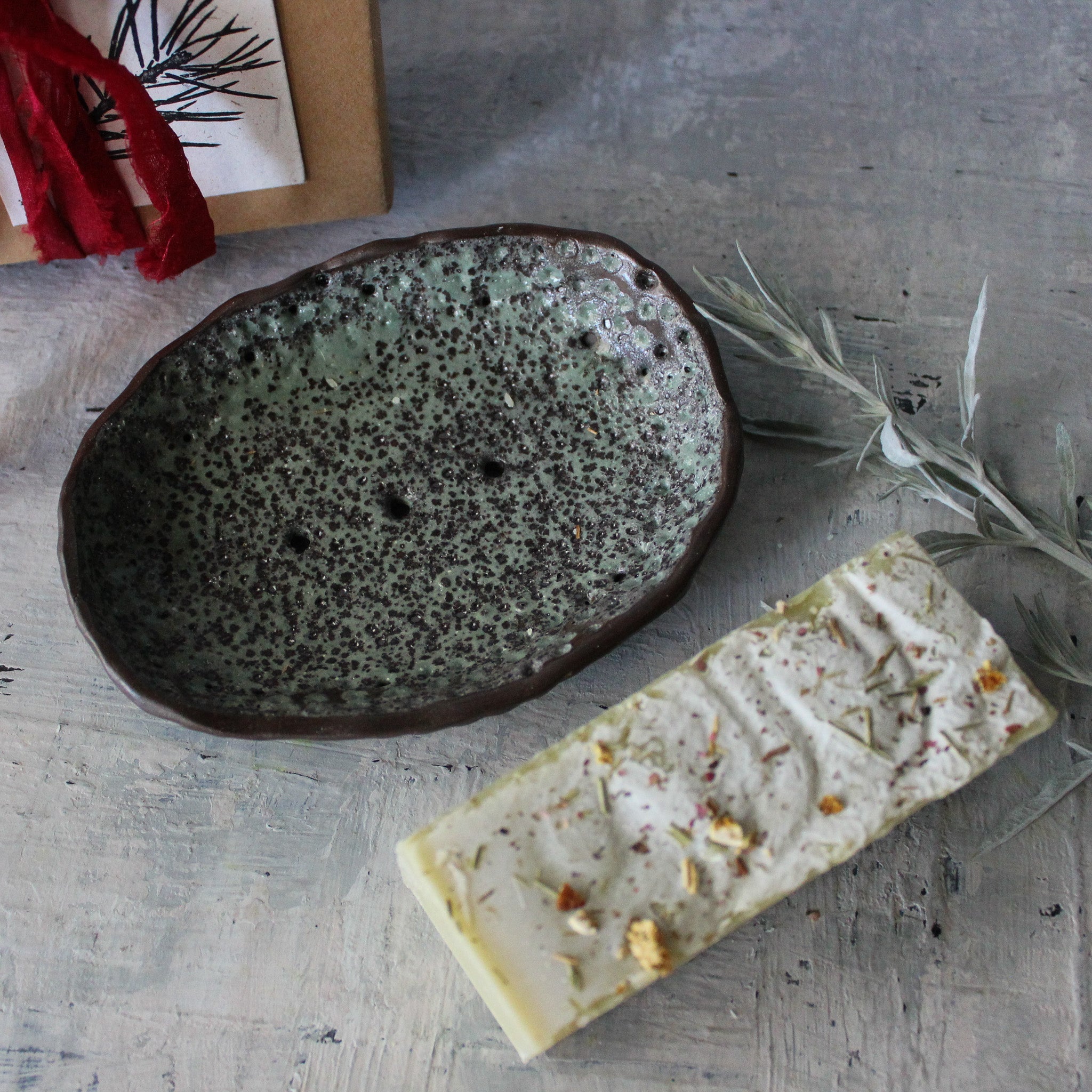 Festive Farmhouse Soap & Ceramic Soap Dish Gift Box - Tribe Castlemaine