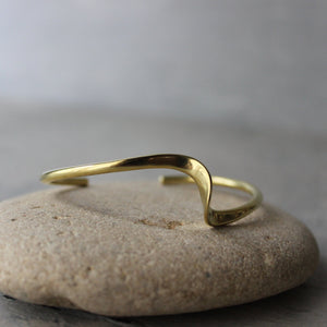 Geometric Brass Cuff Bangle - Tribe Castlemaine