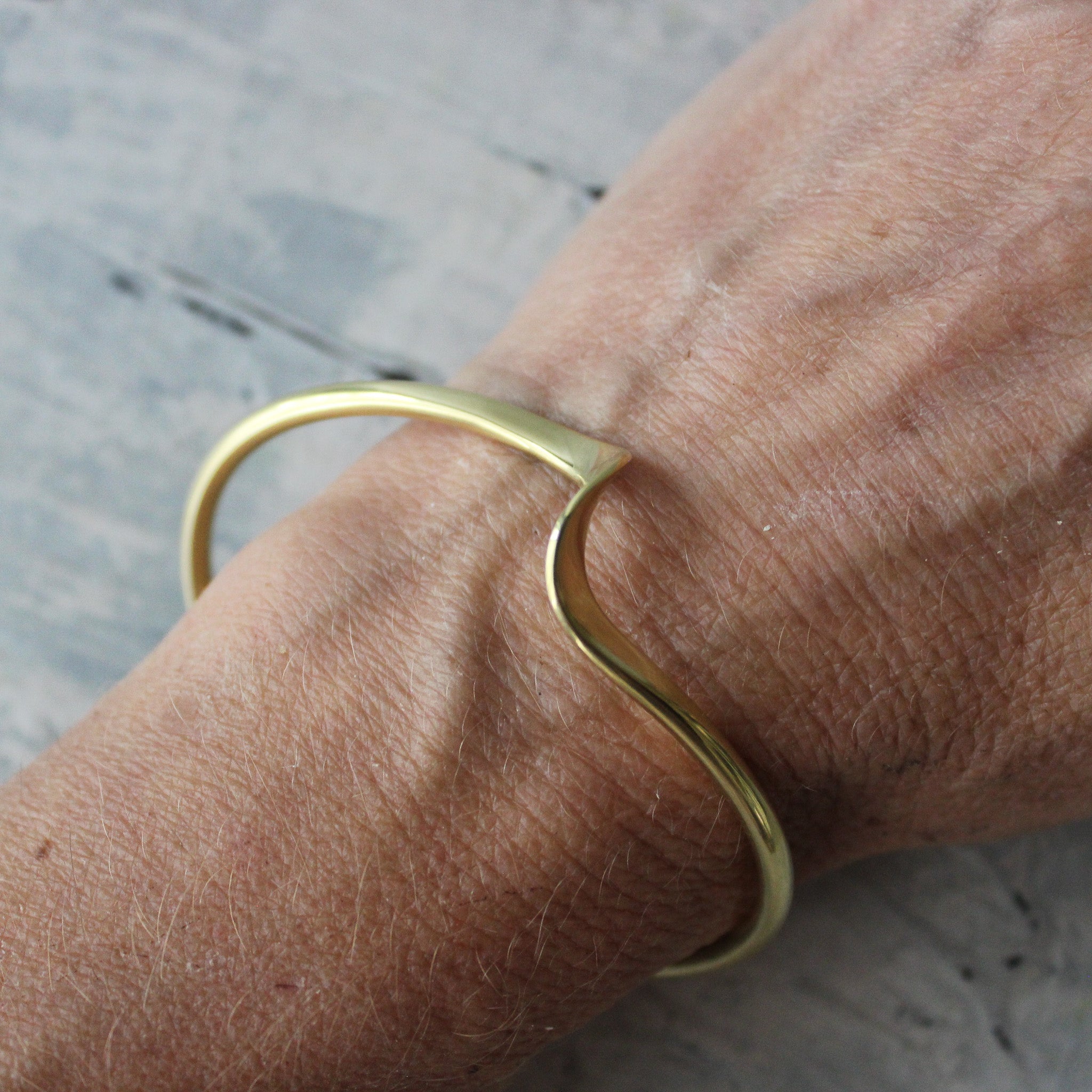 Geometric Brass Cuff Bangle - Tribe Castlemaine