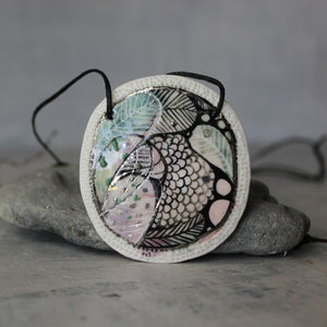 Hand Painted Ceramic Necklace #1 - Tribe Castlemaine