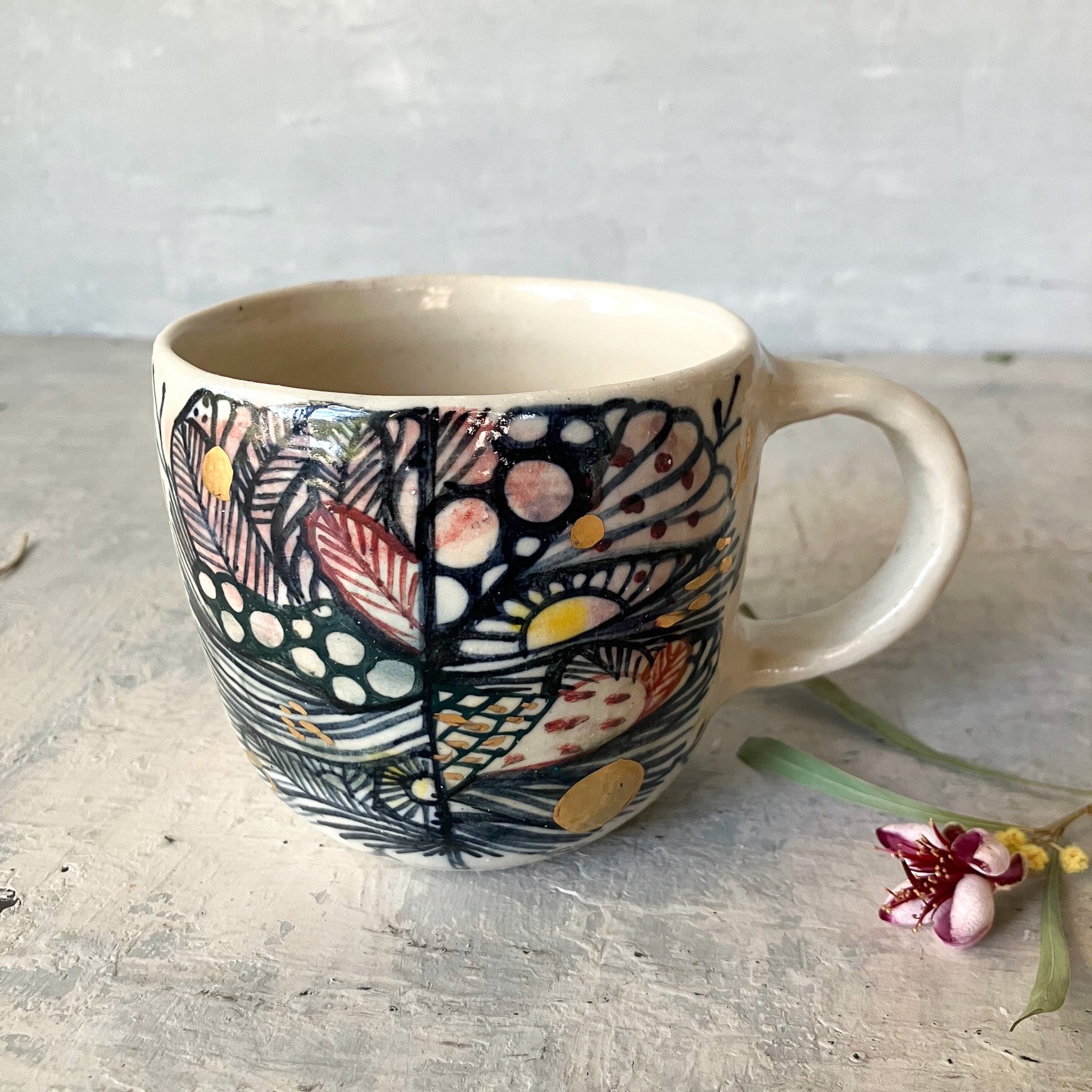 Hand Painted Handled Cups - Tribe Castlemaine