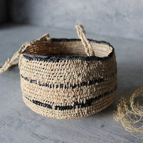 Handwoven Natural raffia Hanging Basket - Tribe Castlemaine