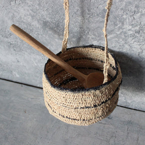 Handwoven Natural raffia Hanging Basket - Tribe Castlemaine