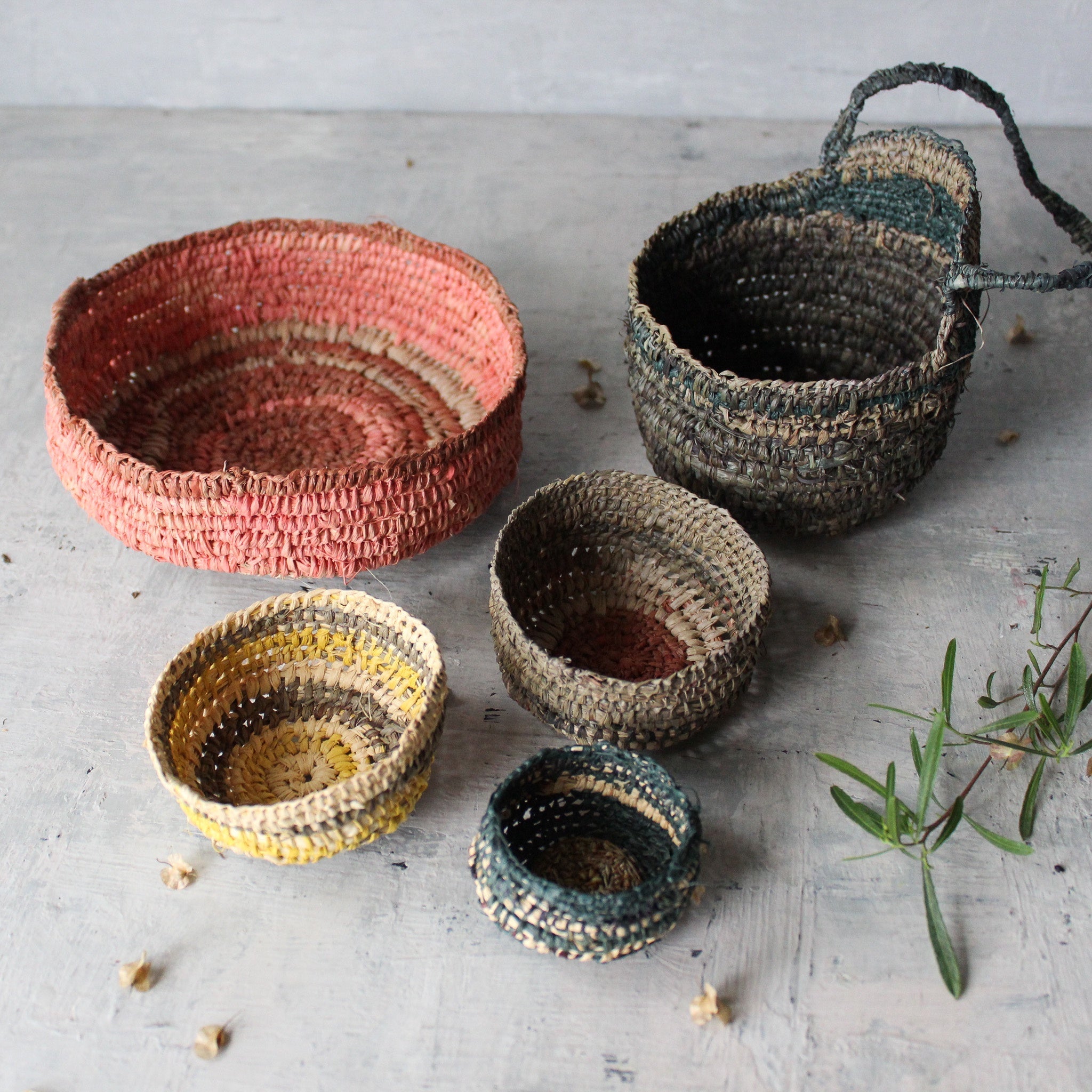 Handwoven Raffia Basket Collection #2 - Tribe Castlemaine