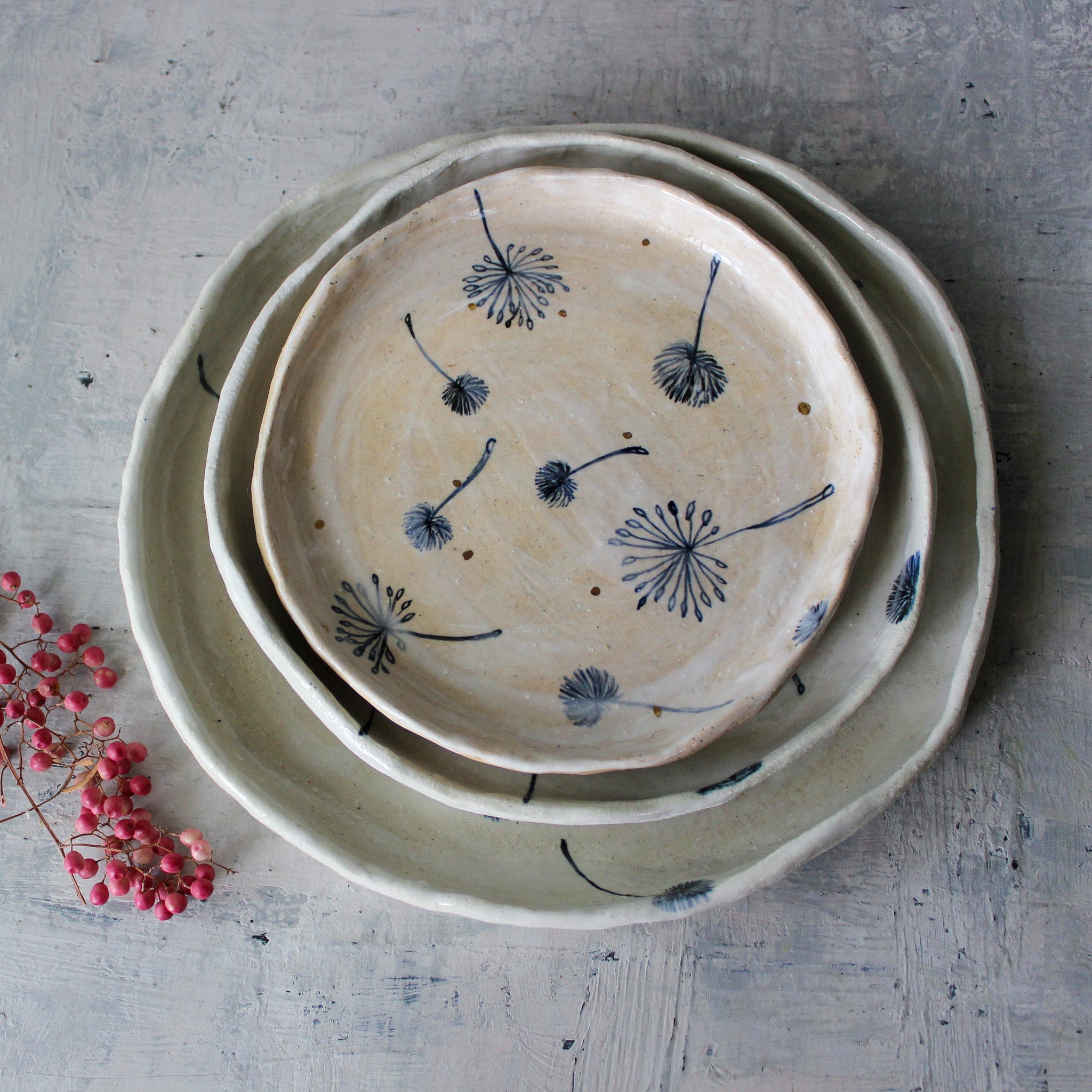 Large Dandelion Plates - Tribe Castlemaine