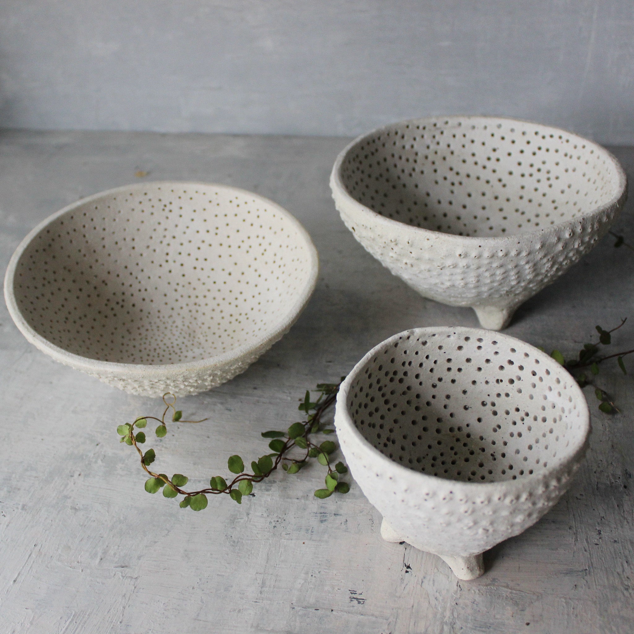 Large Pierced Footed Bowls - Tribe Castlemaine