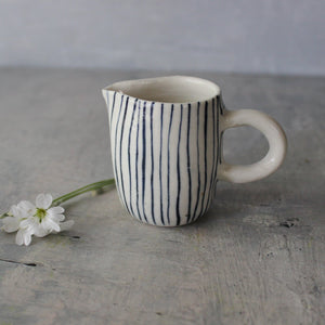 Little Ceramic Jugs Blue Lines - Tribe Castlemaine