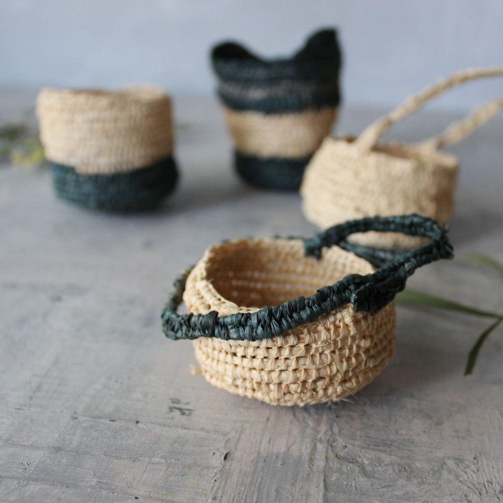 Little Handwoven Raffia Baskets - Tribe Castlemaine