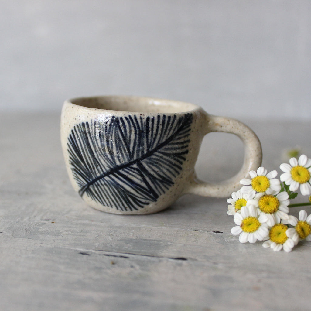 Little Indigo Feather Handled Cups - Tribe Castlemaine