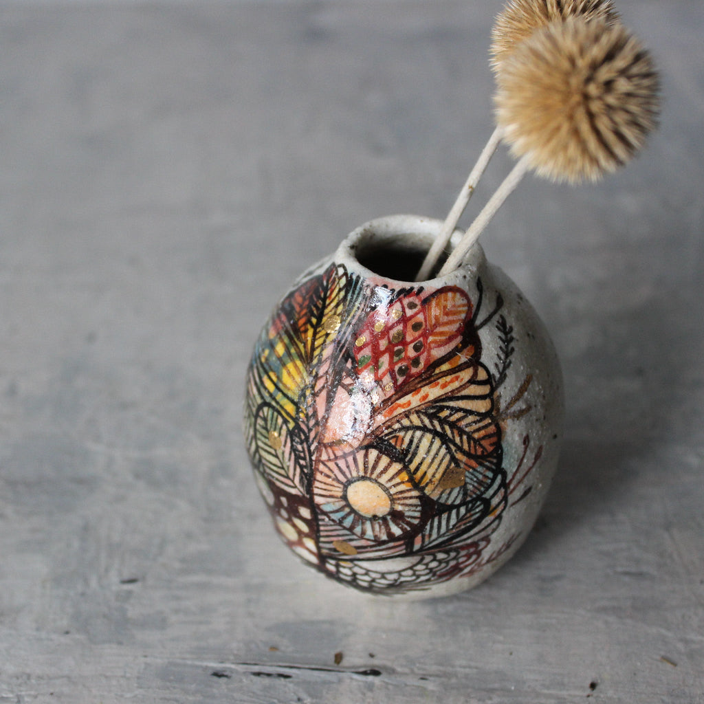 Little Painted Detail Vase #2 - Tribe Castlemaine