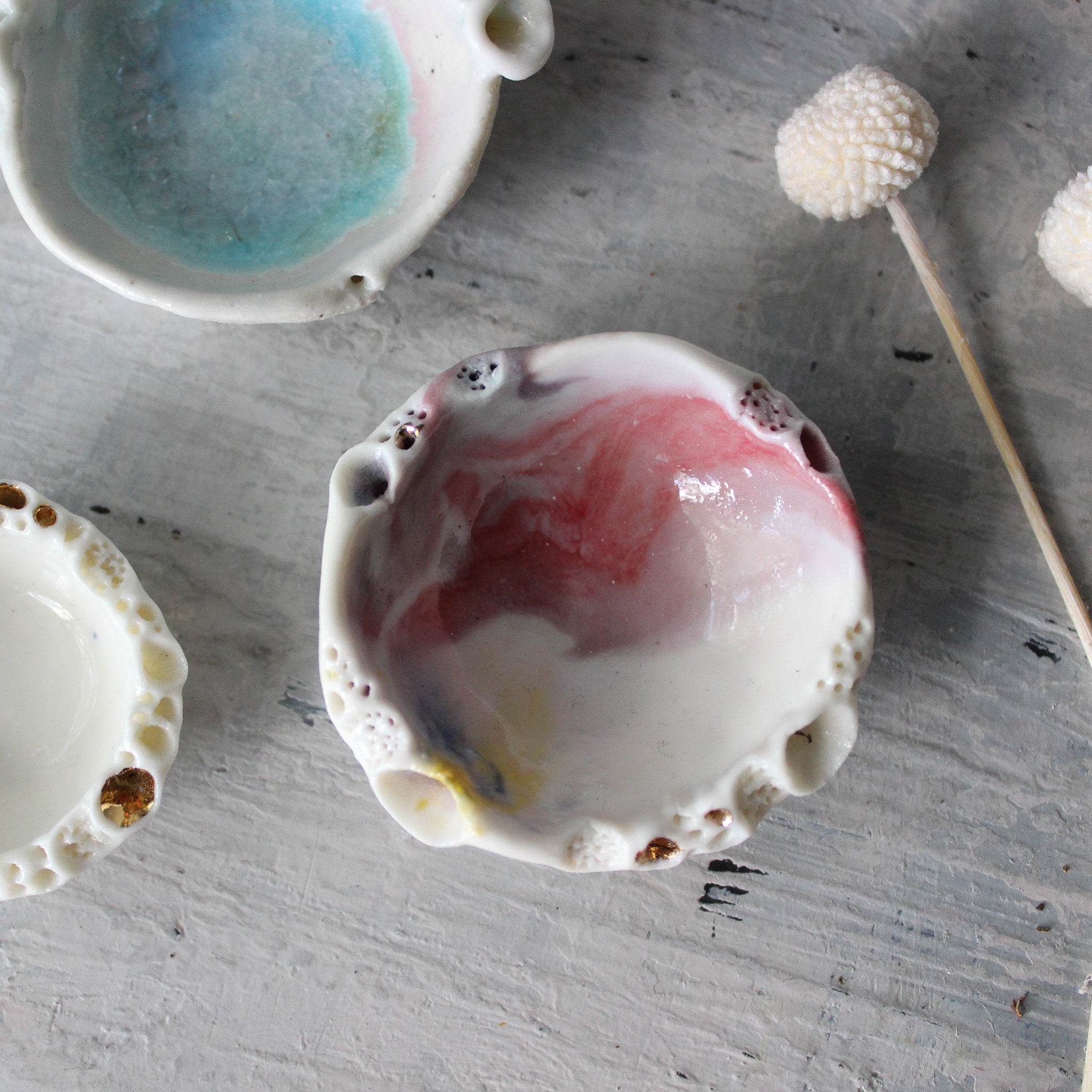 Little Porcelain Rock Coral Dishes - Tribe Castlemaine