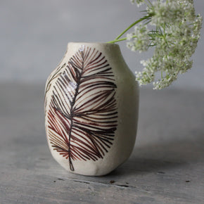 Little Sepia Painted Detail Vase #2 - Tribe Castlemaine