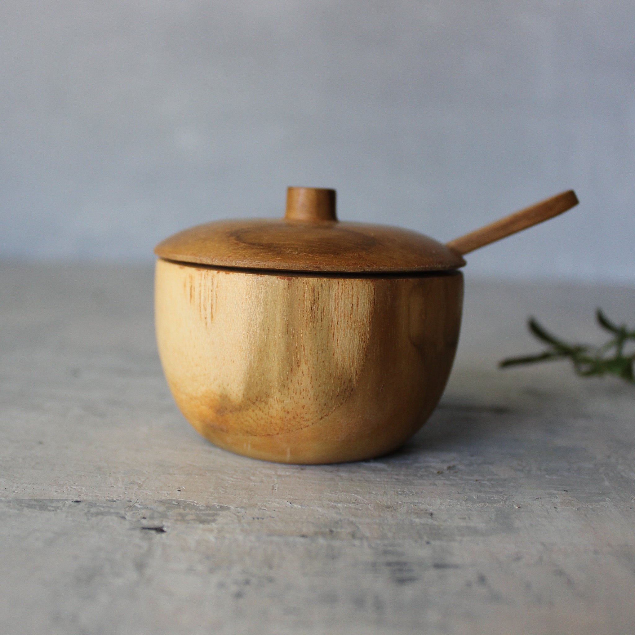 Little Teak Lidded Bowl & Spoon - Tribe Castlemaine