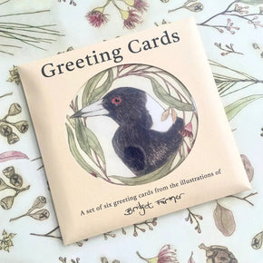 Magpie in Gum Blossom Card - Tribe Castlemaine