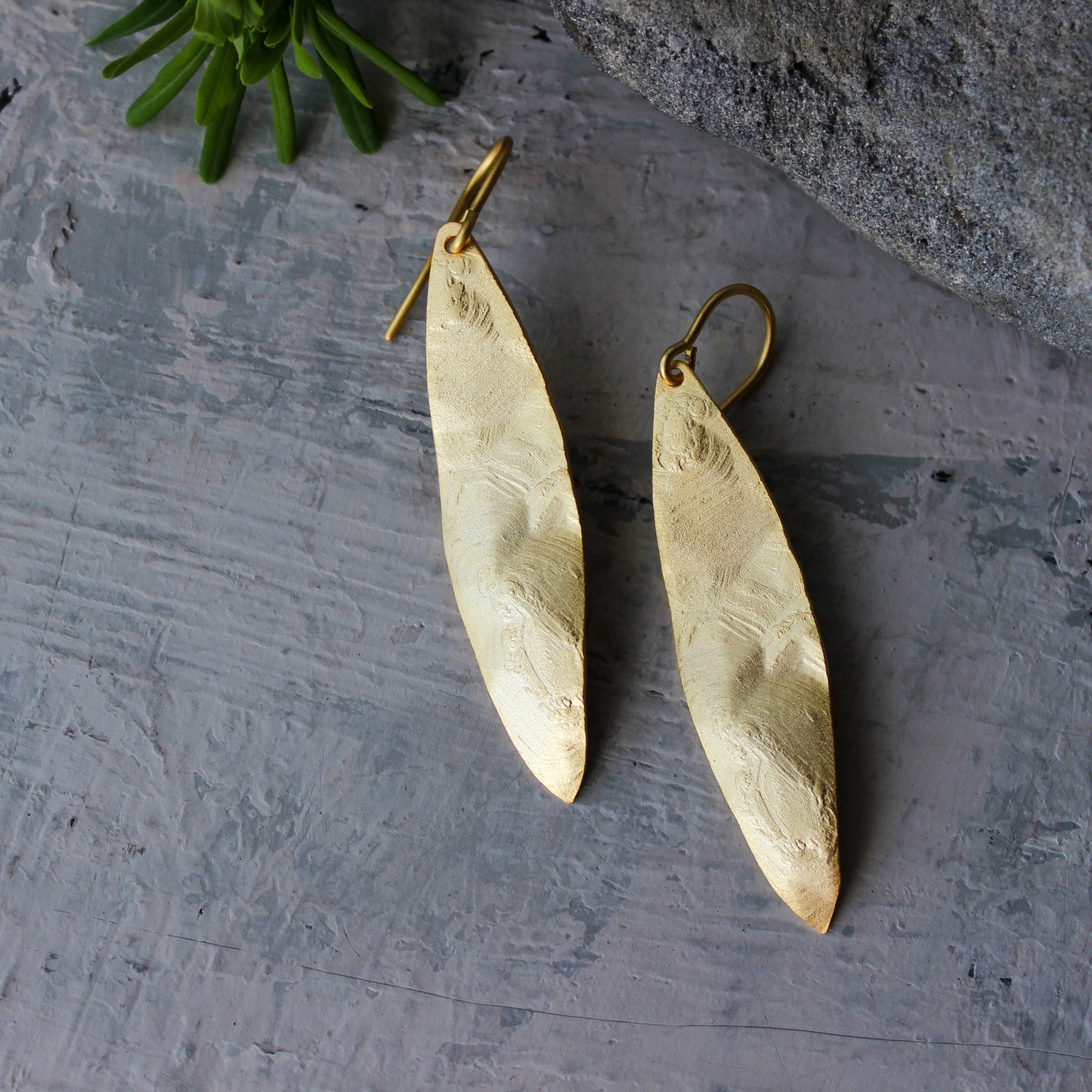 Mediterranean Gold Leaf Earrings - Tribe Castlemaine