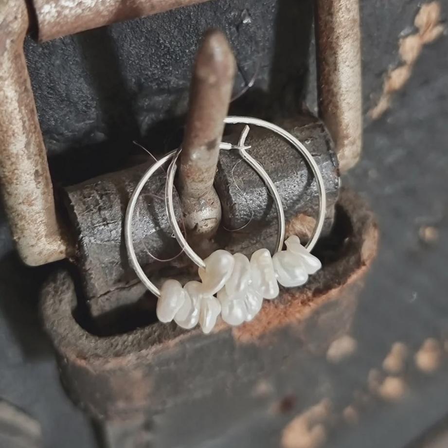 Moon Tide Pearl Hoop Earrings - Tribe Castlemaine