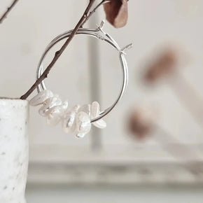 Moon Tide Pearl Hoop Earrings - Tribe Castlemaine