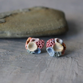 Porcelain Rock Coral Studs Coloured - Tribe Castlemaine